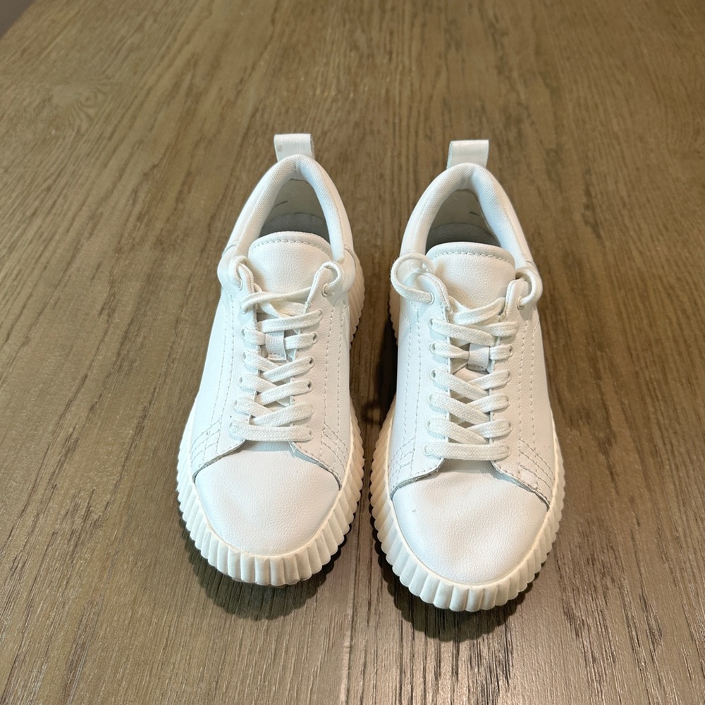 dolce vita Leather Platform Sneakers Size 7 White - Picture 2 of 9